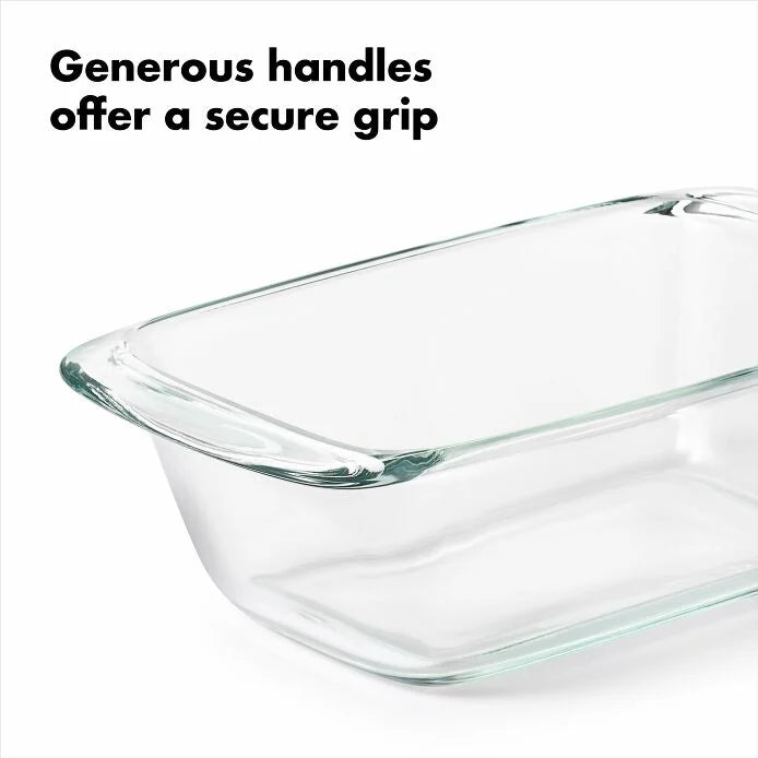 Glass Loaf Pan without lid on it