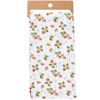 back view of strawberry towel