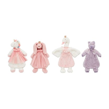 4 princess plush woobies on a white background
