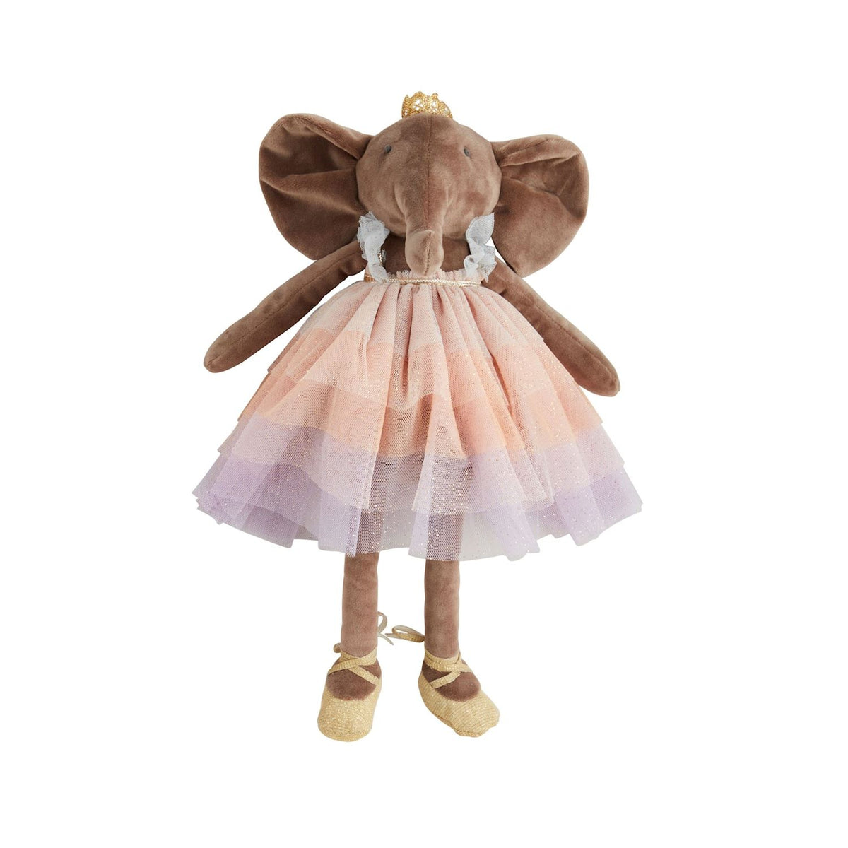 plush elephant princess on a white background