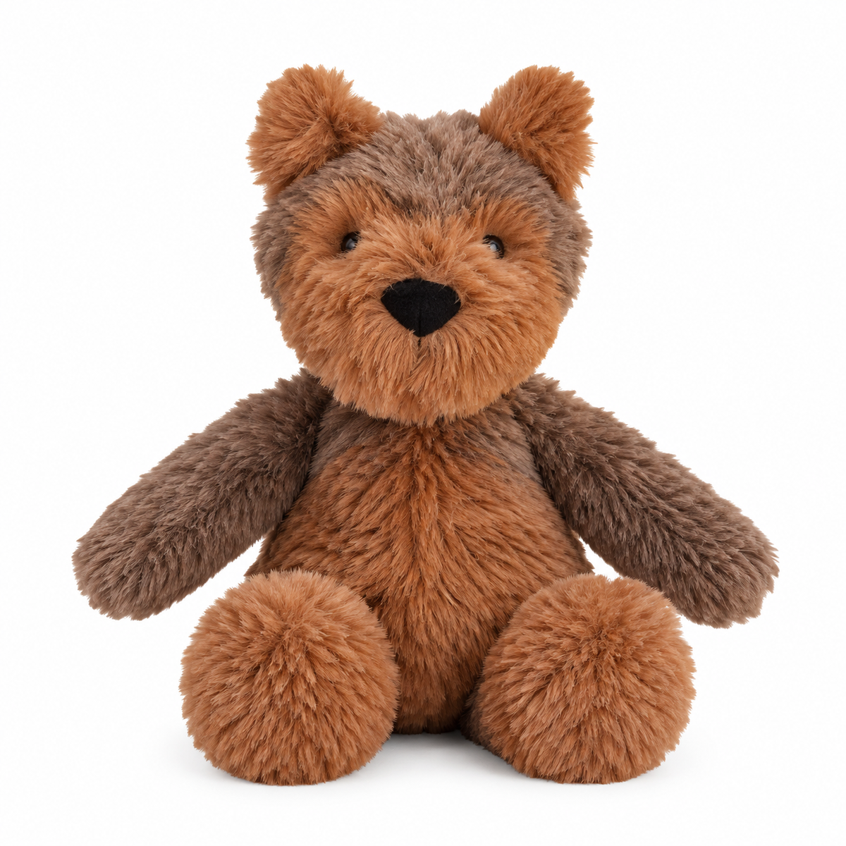 brown dog plush toy on a white background