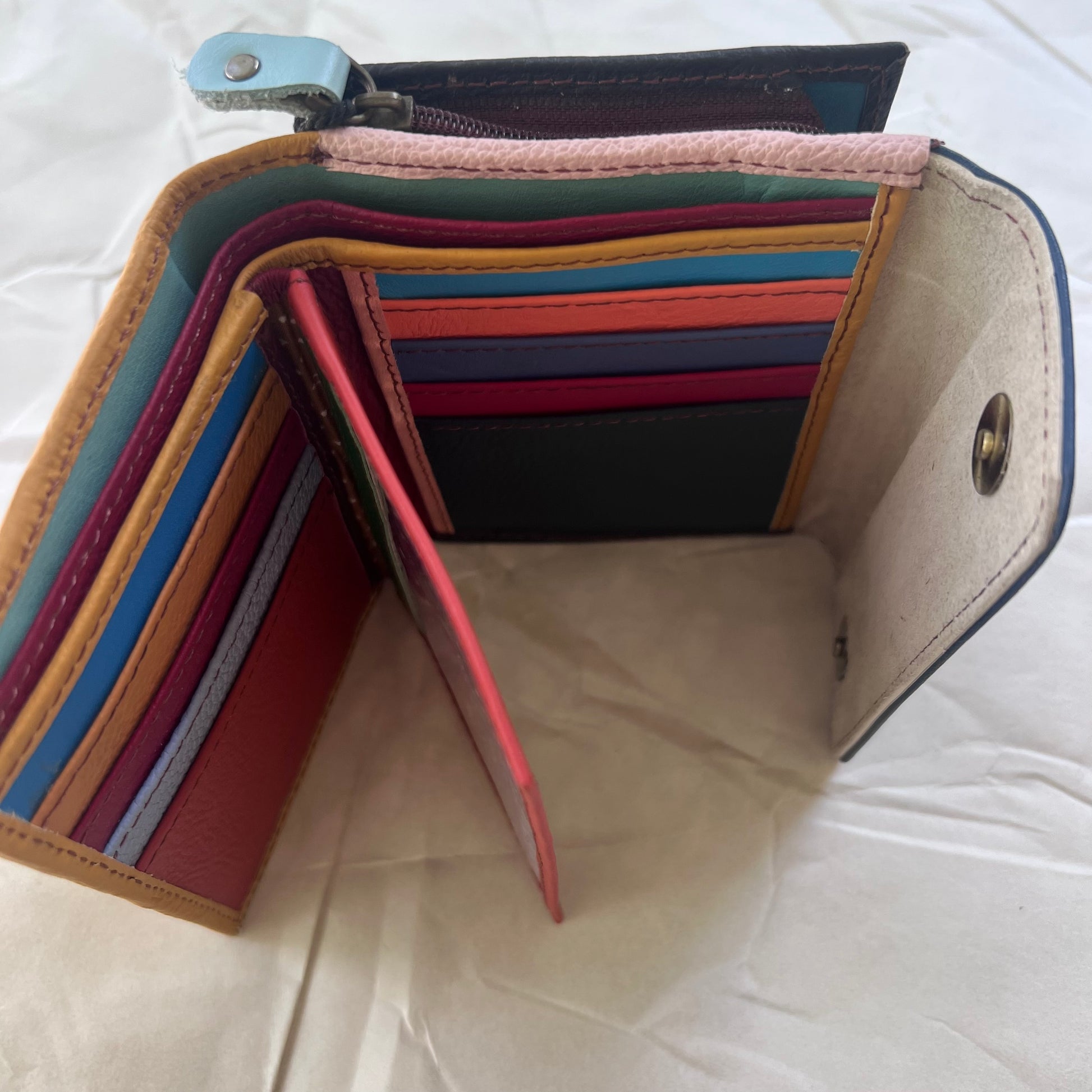 top view of wheat rings wallet