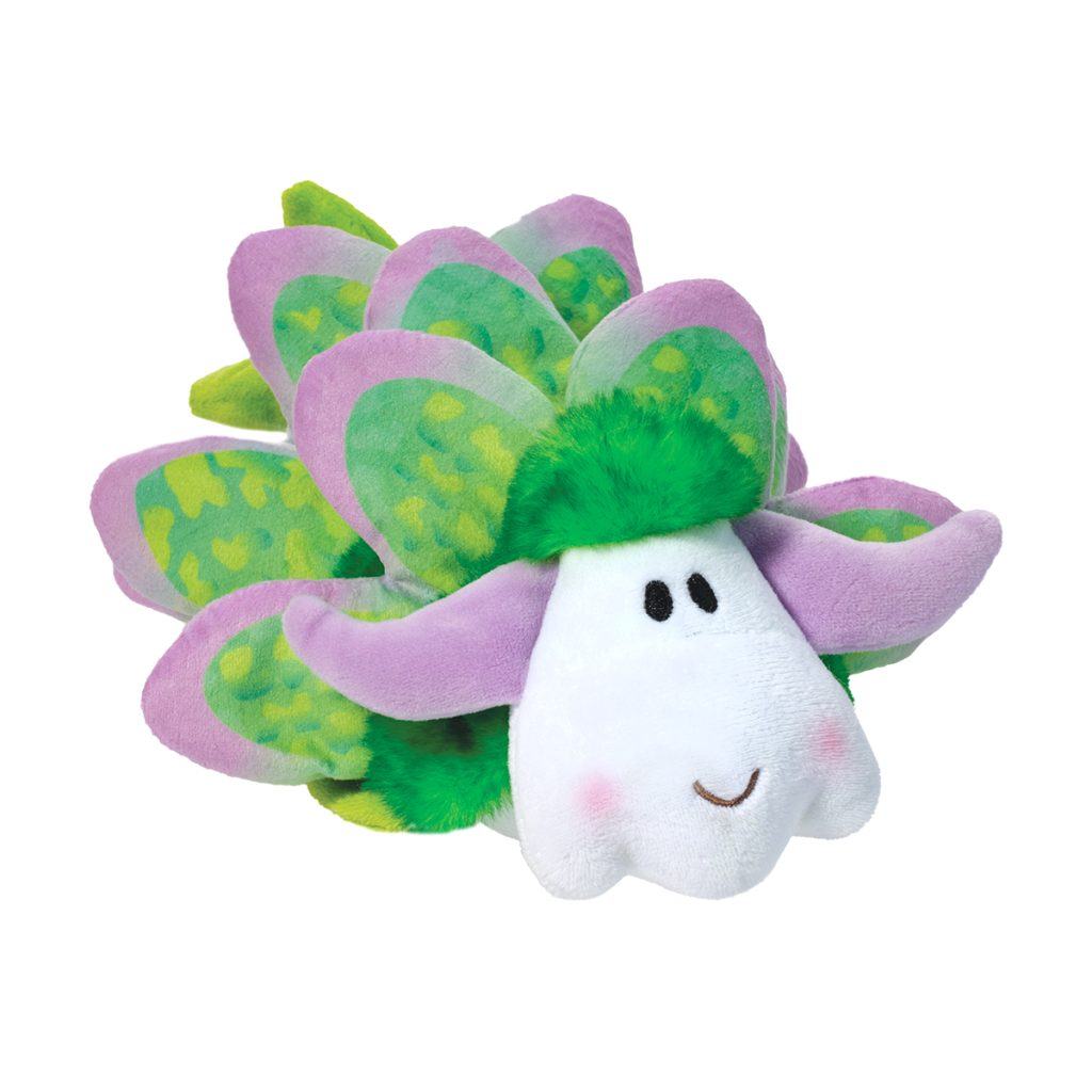 front view of emily leaf sheep plush toy