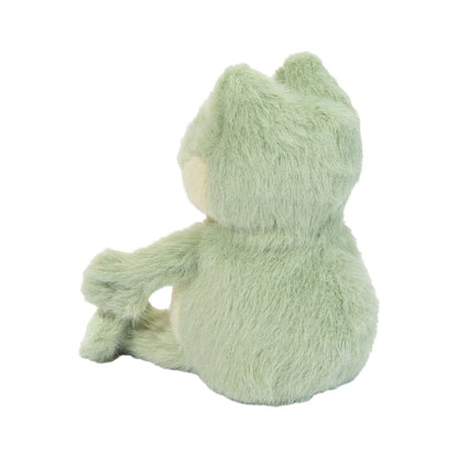 back view of Plush frog toy on a white background