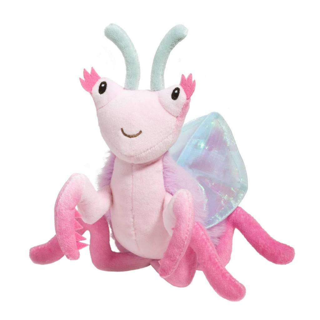 front view of Ophelia Orchid Mantis Plush Toy on a white background.