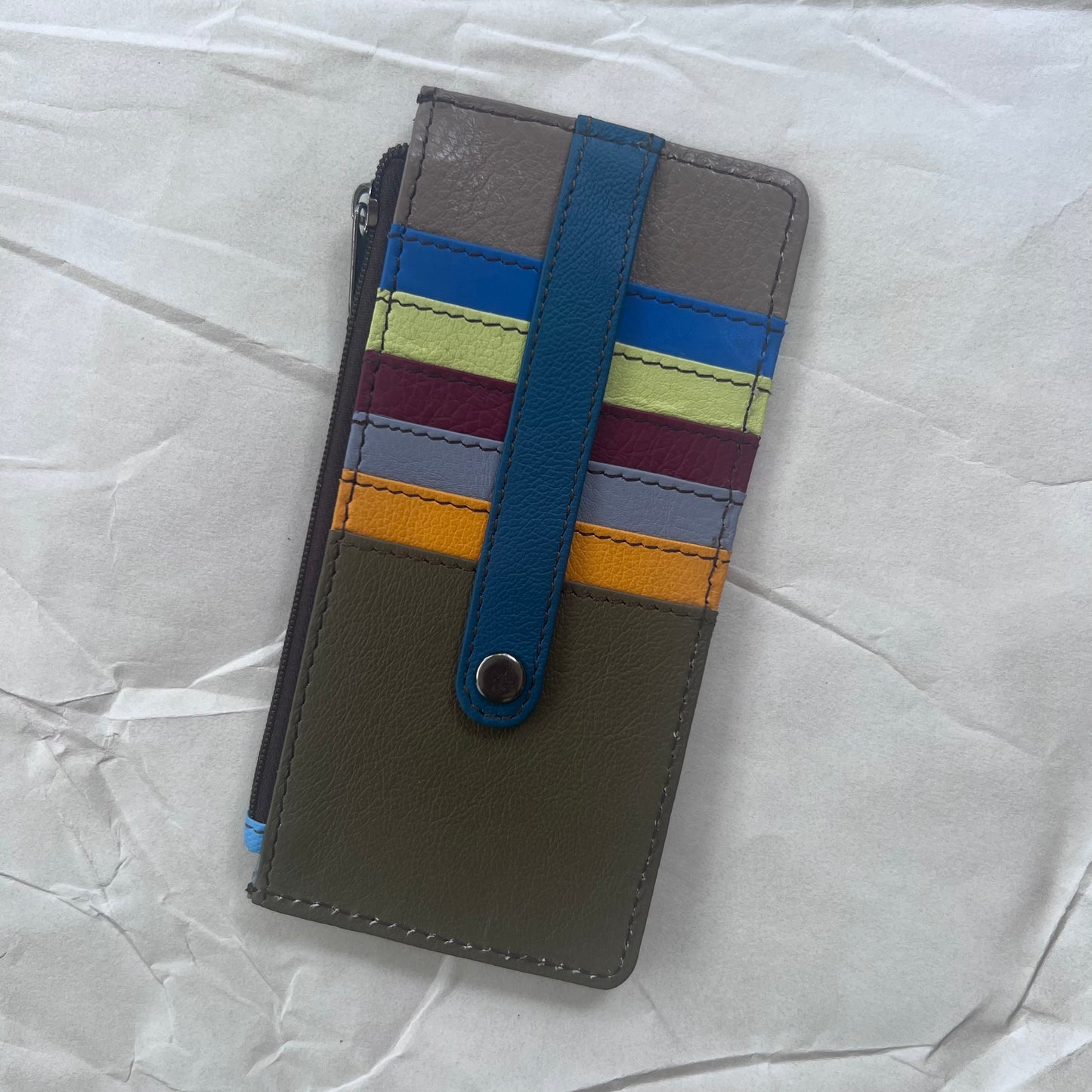 other side of Cassie Card Holder with colorful card slots