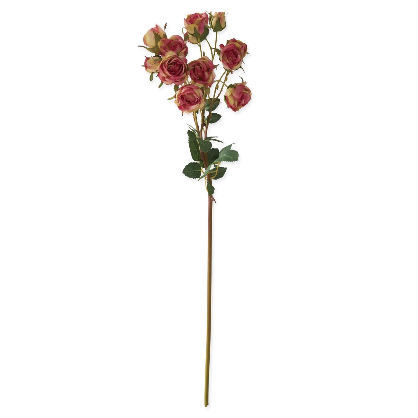 floral stem pick with dark pink roases on it