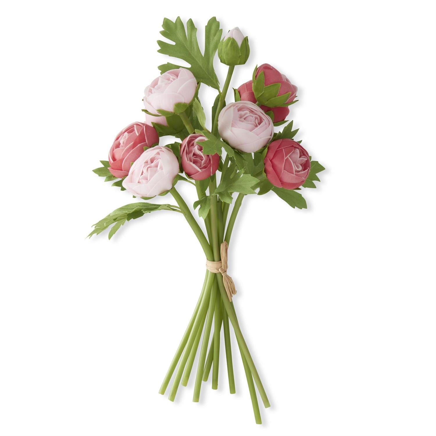 10 rose flower bundle stems with light and dark pink roses