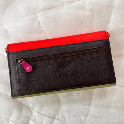 back view of secret clutch wallet.