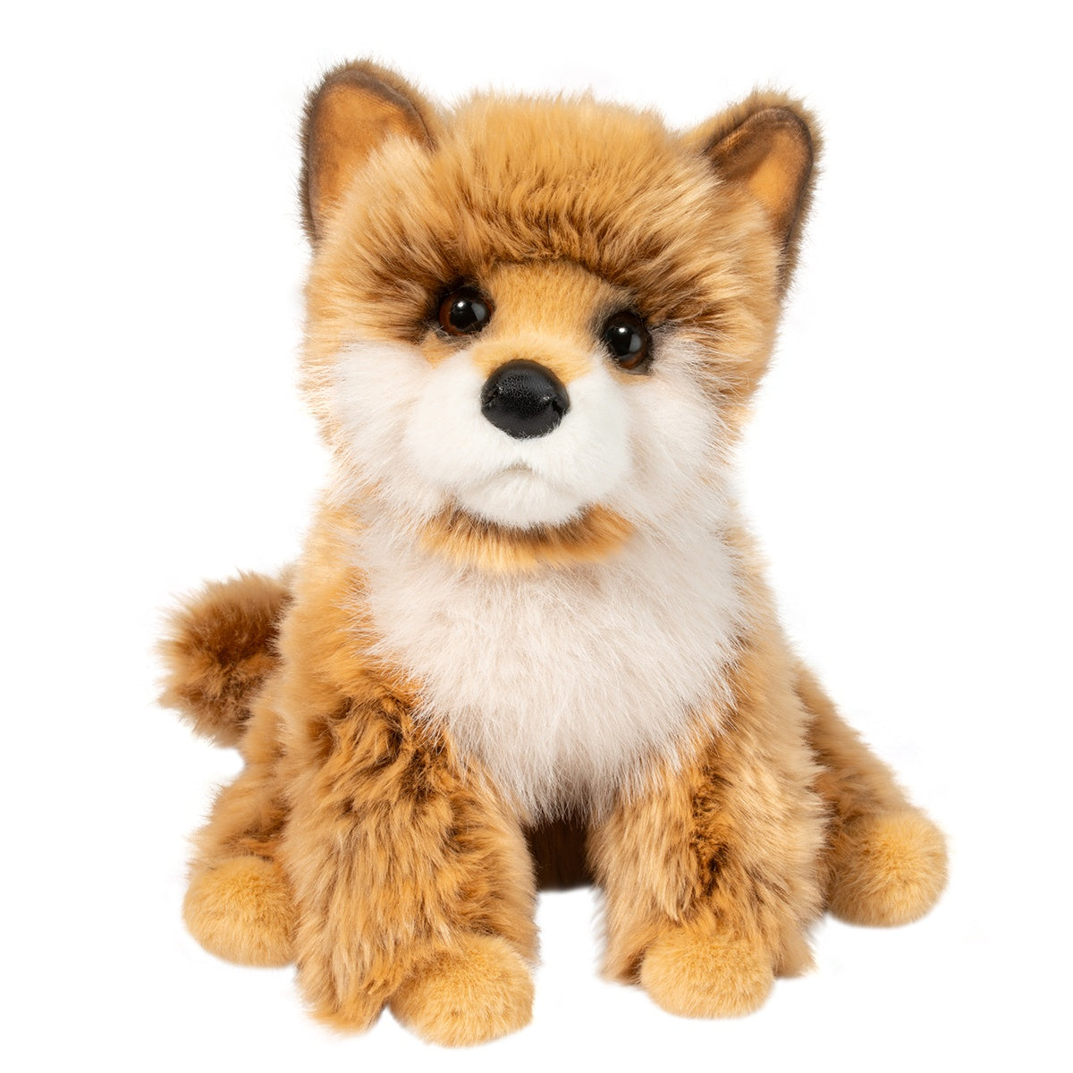 front view of dove pomsky plush toy