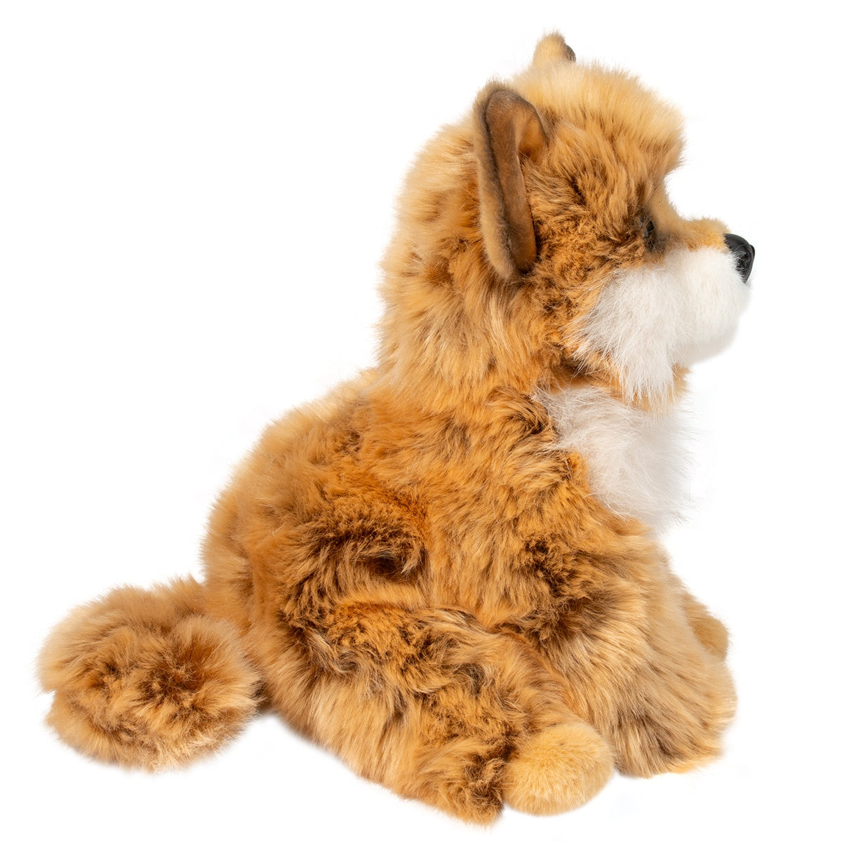 side view of dove pomsky plush toy