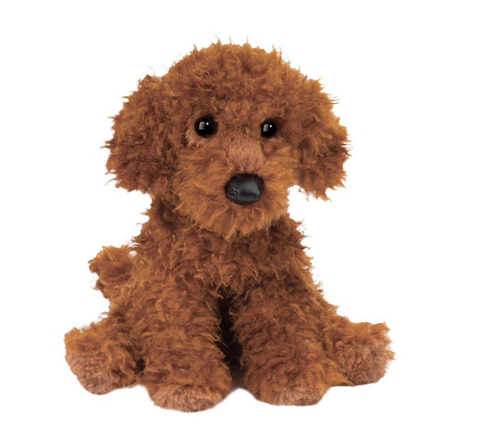 front view of Ginger Miniature Poodle Plush Toy