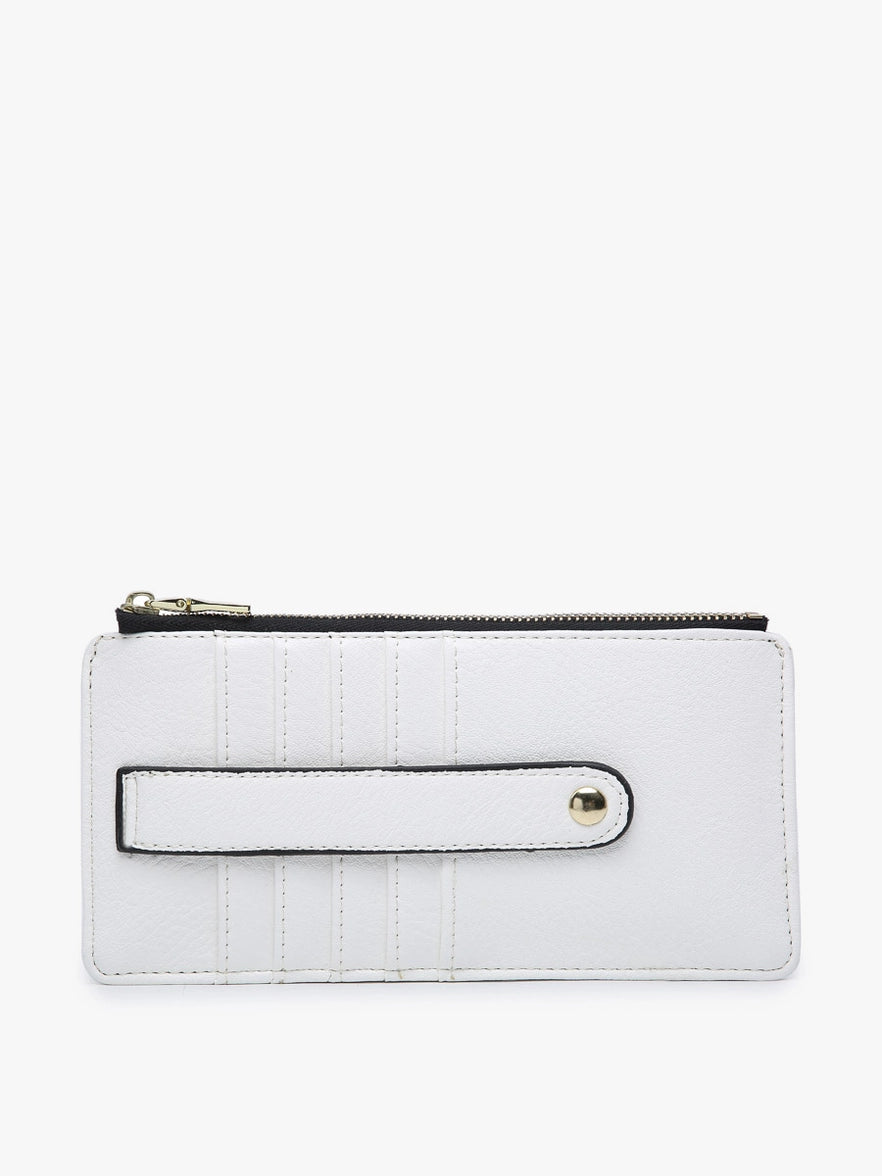 white Saige Slim Card Holder Wallet