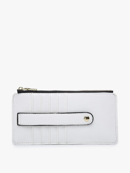 white Saige Slim Card Holder Wallet