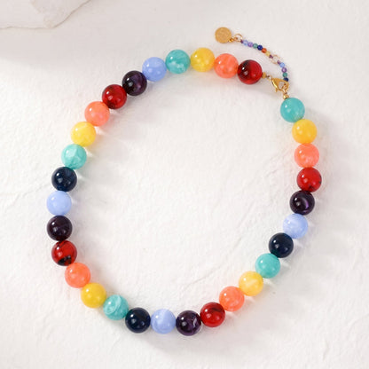 rainbow beaded necklace