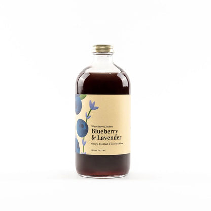 bottle of Blueberry & Lavender Mixer shown on a white background