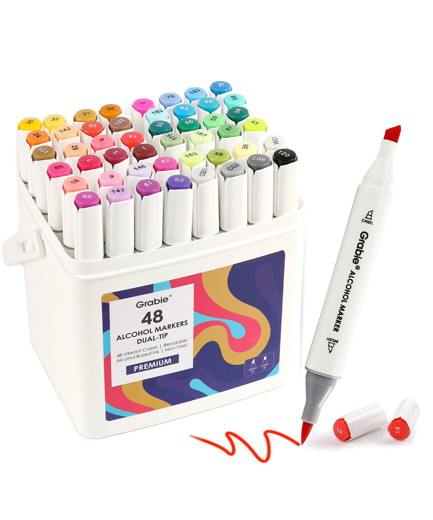 boxed set of 48 assorted color markers