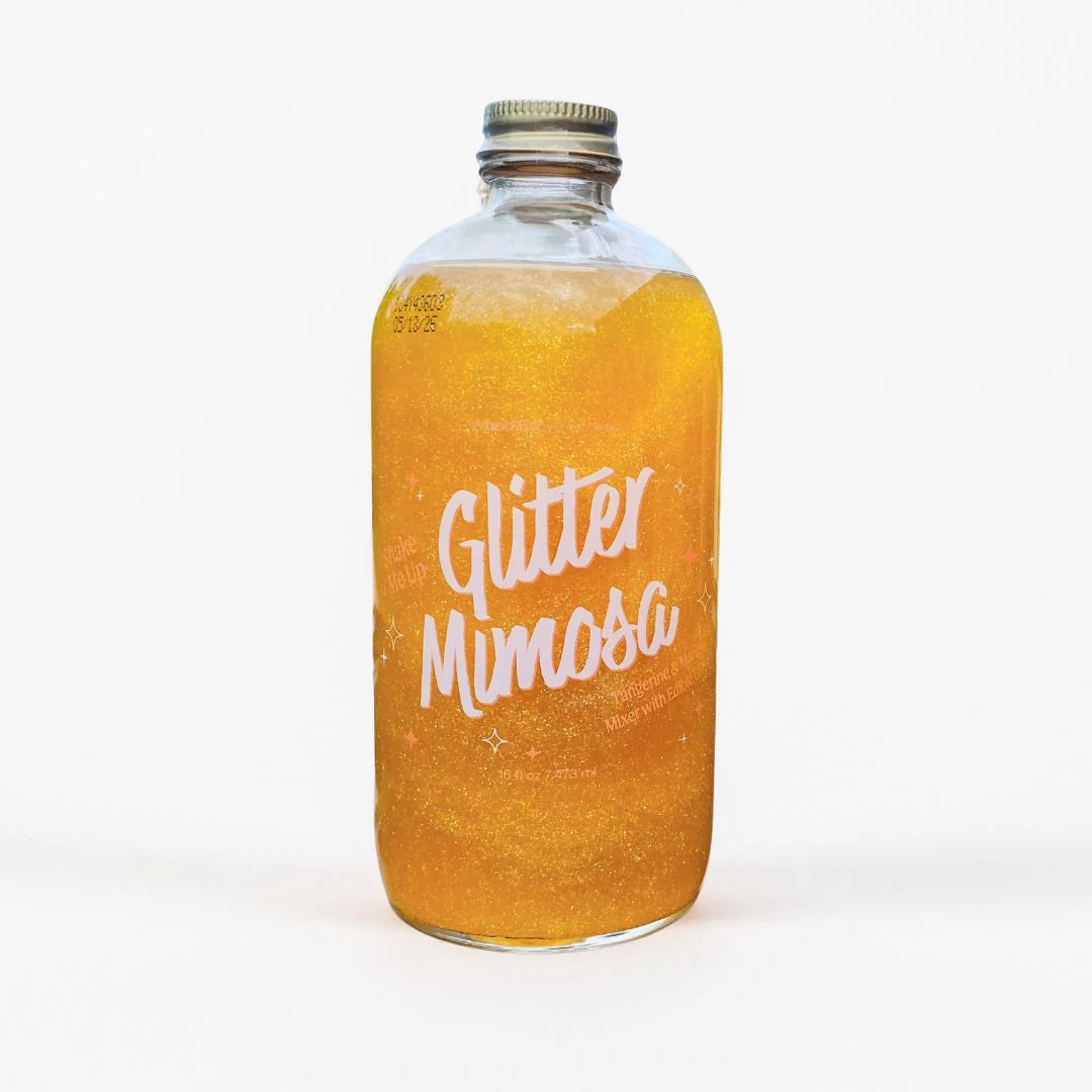 Bottle of 'Glitter Mimosa' on a white background
