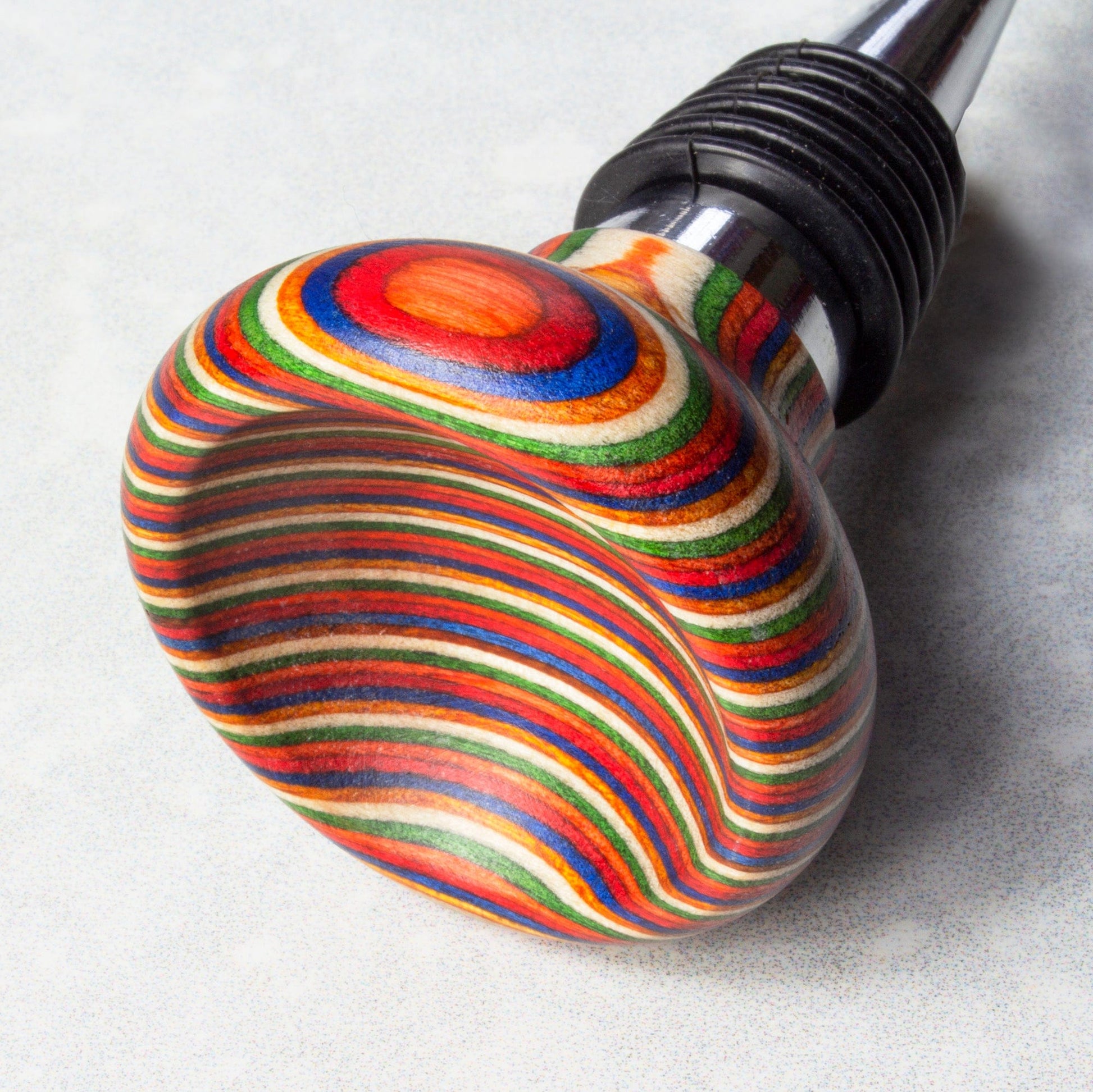 top view of concave marrakesh bottle stopper.