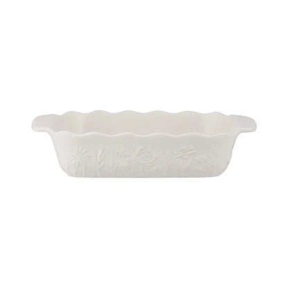 rectangle baker with floral design on a white background