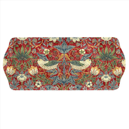 Strawberry thief sandwich tray in red