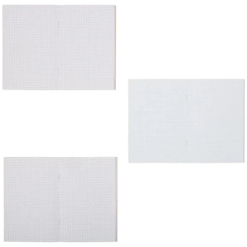 2 open notebooks showing grid lined pages