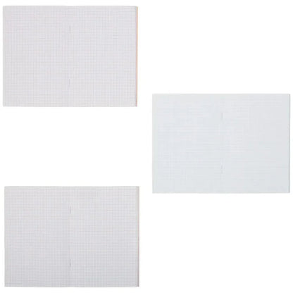 2 open notebooks showing grid lined pages