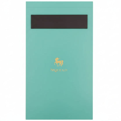 back view of notepad with long black magnet on it