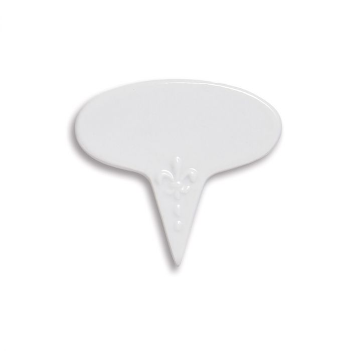 a white ceramic cheese marker.