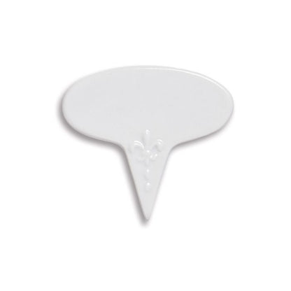 a white ceramic cheese marker.