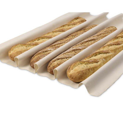 baked Baguettes on a Proofing Cloth