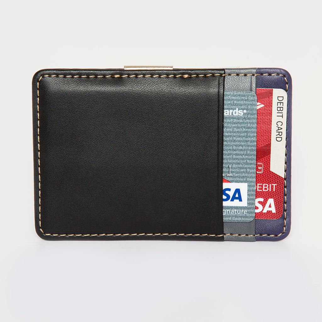 wallet with cards in it.