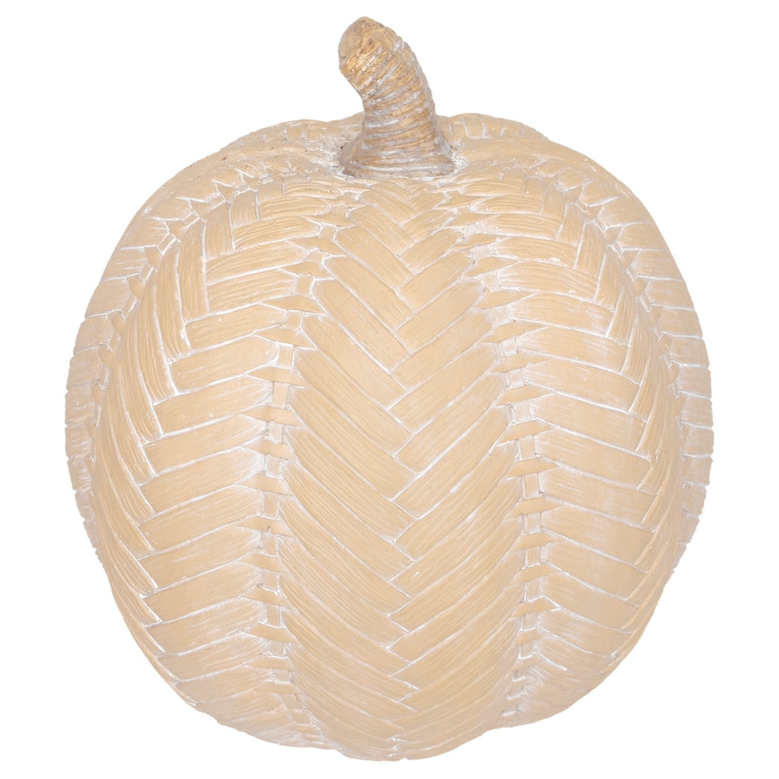  Cream Large Chevron Pumpkin with a texture resembling basket weave