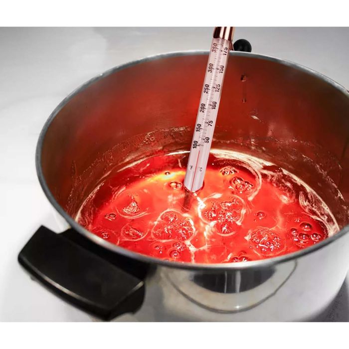 Candy or Deep Fry Thermometer in a pot of boiling liquid