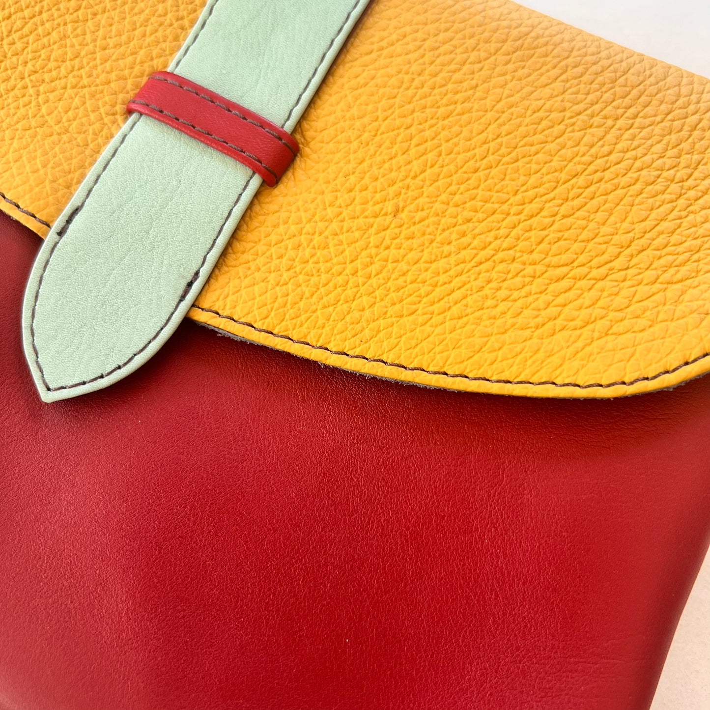 close-up of saddle bag.