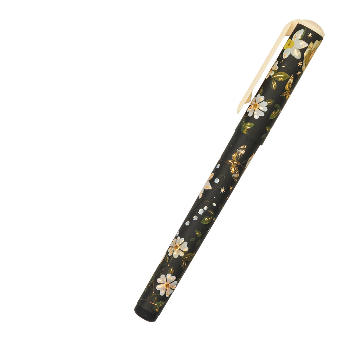 floral-patterned pen shown on a white background