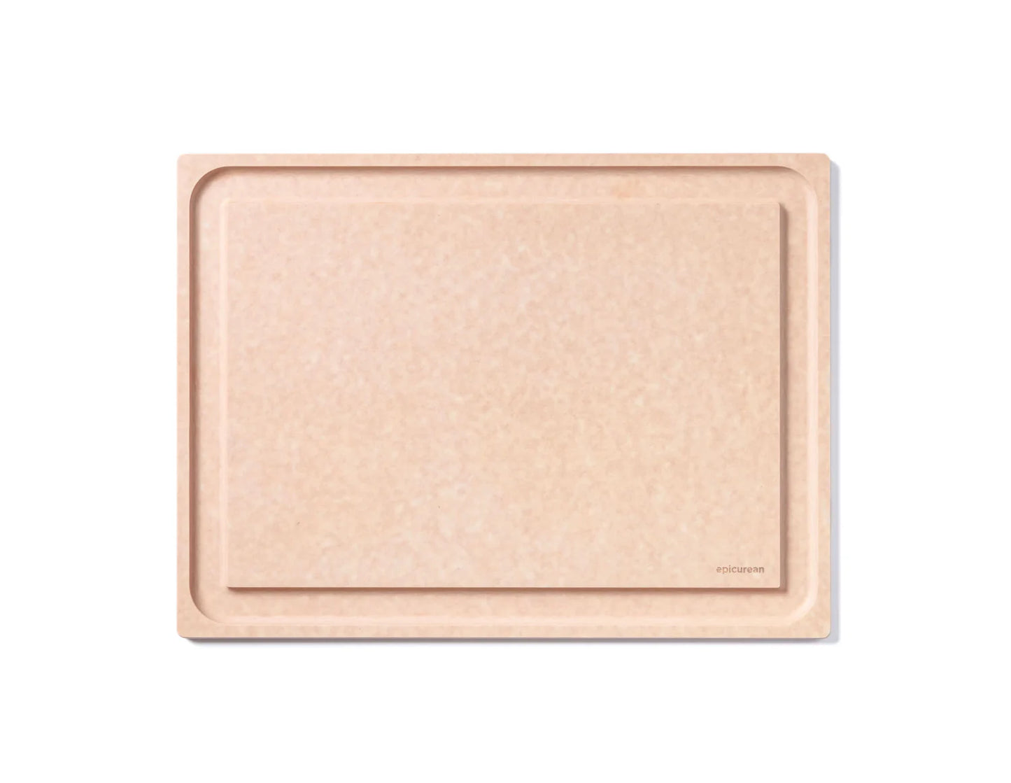 17.5" cutting board  with groove on a white background