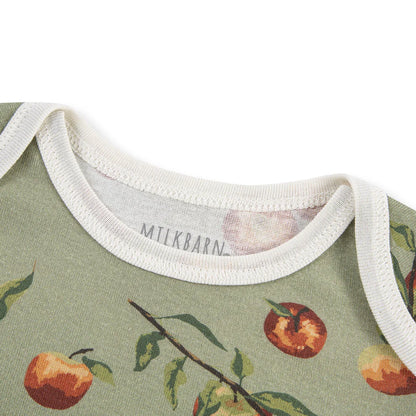 close-up on neck line on Apple Orchard one piece