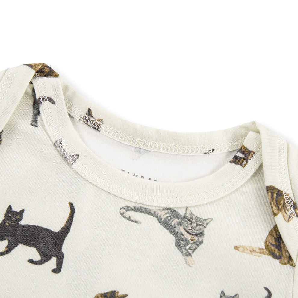 close-up of neck line of cat one piece