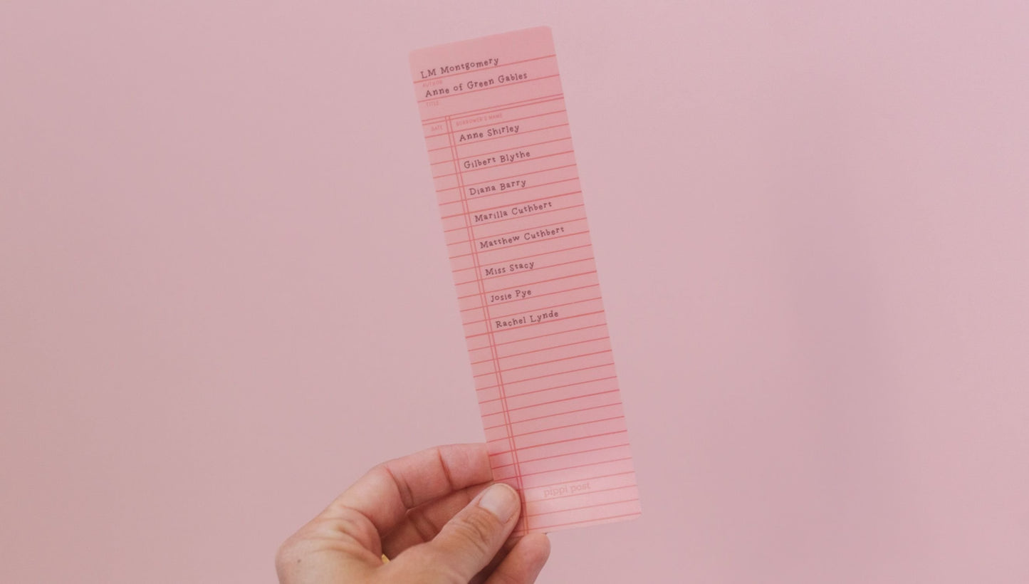 hand holding Anne of Green Gables Library Transparent Bookmark