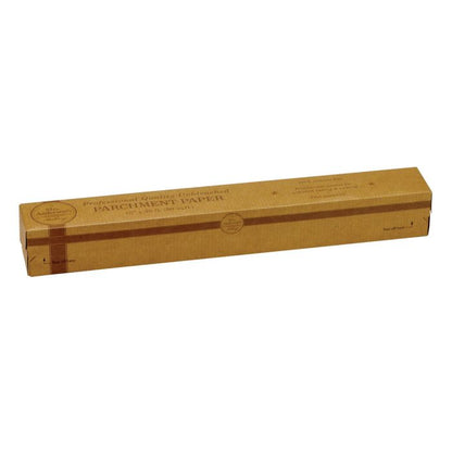 A long, thin brown cardboard box of Mrs. Anderson's Baking Unbleached Parchment Paper.