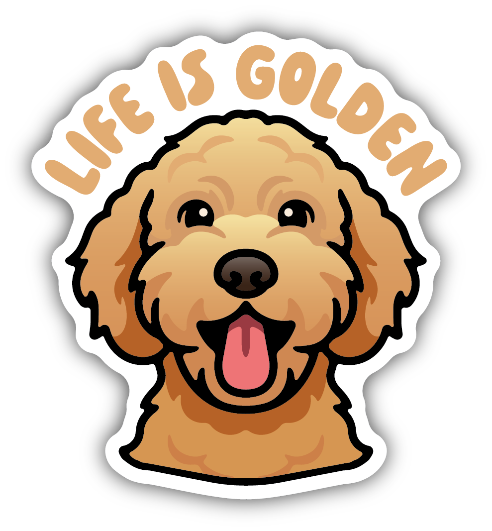 Life is Golden Doodle Sticker