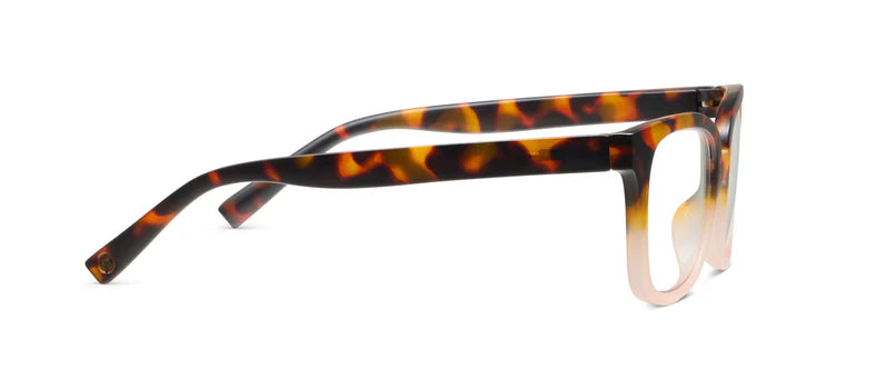side view of Athens glasses in color tortoise/blush