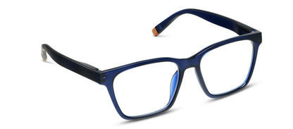 angled view of wilder glasses in navy