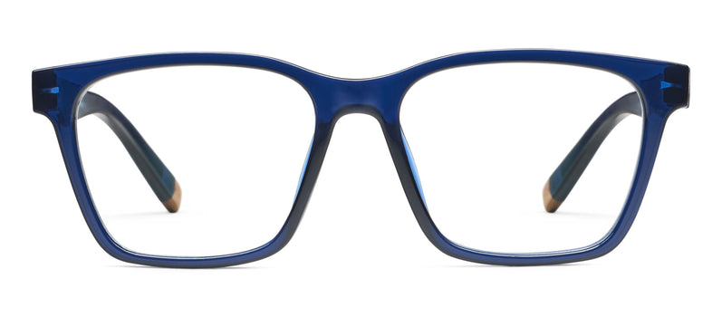 front view of wilder glasses in navy