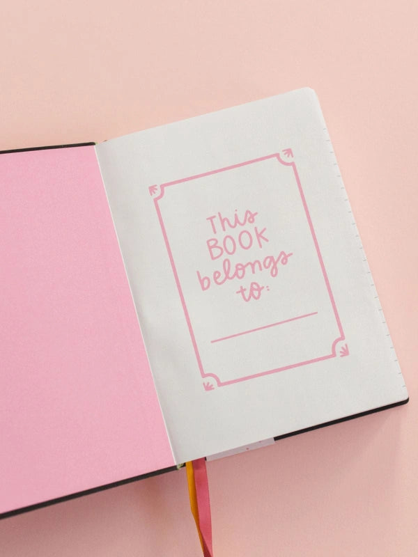 notebook open to show first page