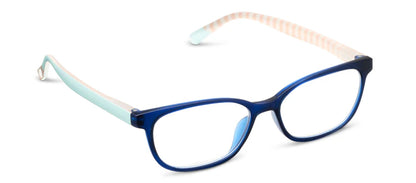 angled view of beach read Navy/Summer Stripe glasses