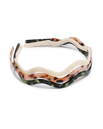 3 style of verdant glade headbands on a white background.