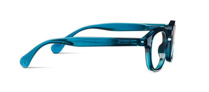 side view of archer teal glasses