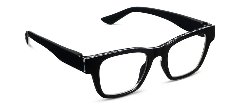 angled view of Bernadette Reading Glasses in Black